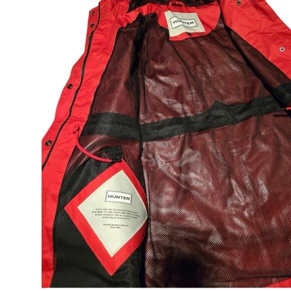 Hunter Rain Coat Jacket with Hood Red - Picture 4 of 5